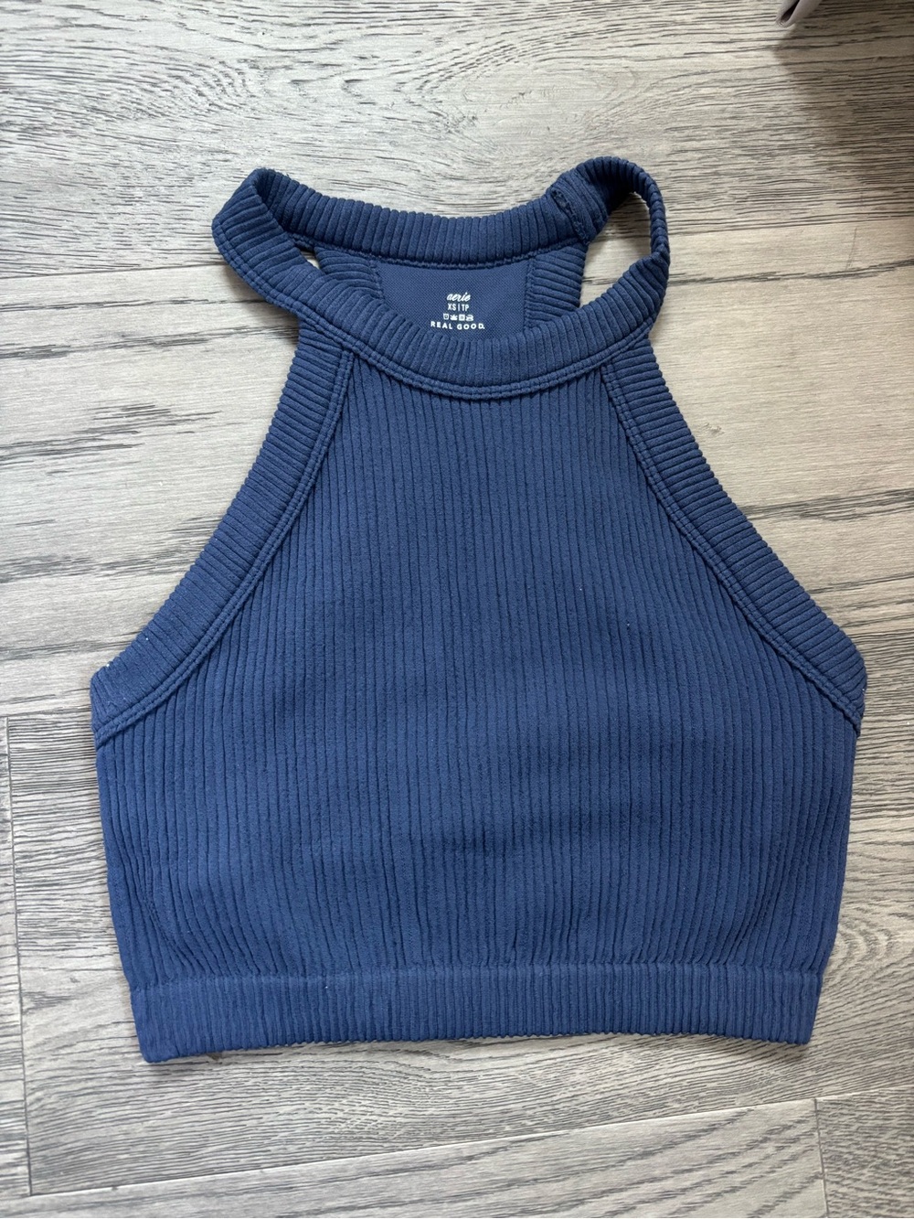 Aerie Superchill Ribbed High Neck Crop Tank XS